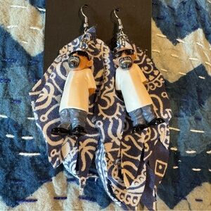 OOAK Upcycled Homies Earrings with Vintage bandanna scraps